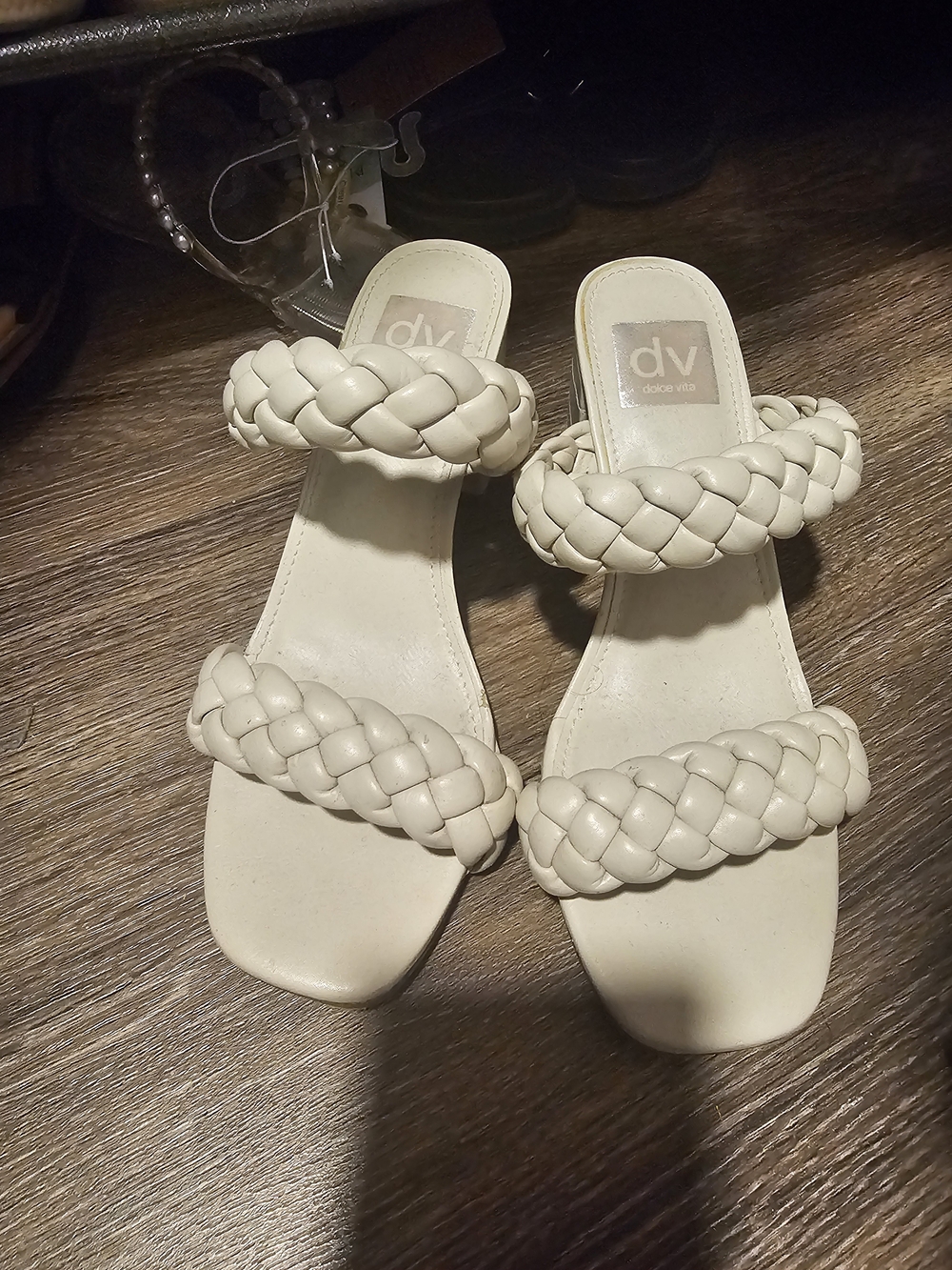 DV by Dolce Vita Braided Double-Strap Slide Sandals in Cream